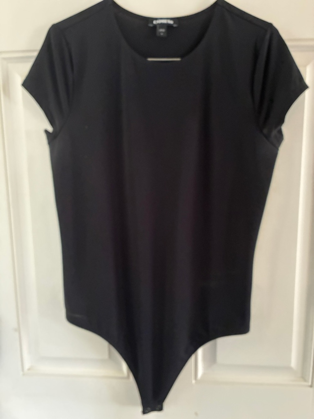 Express Black Short-Sleeve Crewneck Bodysuit Size M